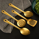 Axyaa Stainless Steel Kitchen Utensil Set - Hanging Dinner Colander Frying Spatula