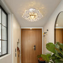 Axyaa Crystal Flower Chandelier LED Ceiling Light for Bedroom Hallway Living Room