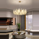 Axyaa Art Deco Glass LED Pendant Light - Dimmable Designer Suspension Luminaire