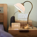 Axyaa Ceramic Lampshade Table Light Copper E14 Bulb Reading Lamp