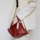 Modern Red Croissant Bag - Axyaa Oil Wax Leather Handbag