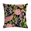 Axyaa Rose Flower Pillow Cover - Green Plant Oil Painting Cushion, Home Decor Case