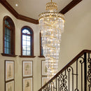 Axyaa Luxe Spiral Staircase Crystal Chandelier for Hotel Lobby, Villa & Duplex Hall