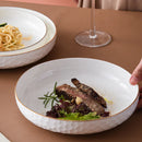 Axyaa Ceramic Western Steak Plate - Deep Dish Plate for Hotels & Restaurants