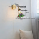 Axyaa Flower Glass LED Wall Sconce Pull Chain Switch Rotatable Mirror Light