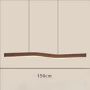 Axyaa Walnut Wood Grain Linear Pendant Light for Creative Dining Room Lighting