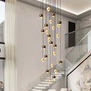 Axyaa Modern Crystal Chandelier Ball Hanging Lamps in Gold