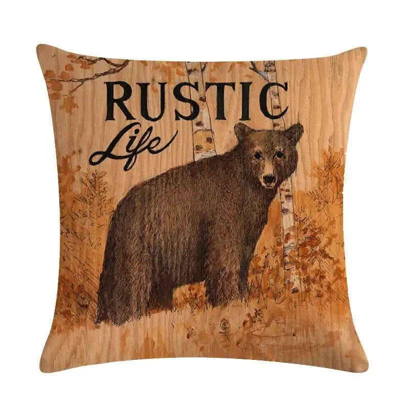 Axyaa Animal Pattern Cotton Linen Cushion Cover 45X45CM for Home Decor