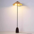 Wabi Silent Wind Floor Lamp by Axyaa - Retro Designer Straw Woven Standing Light