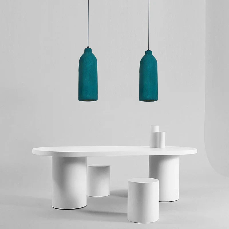 Axyaa Blue Chandelier: Wabi Sabi Style Pendant Lamps