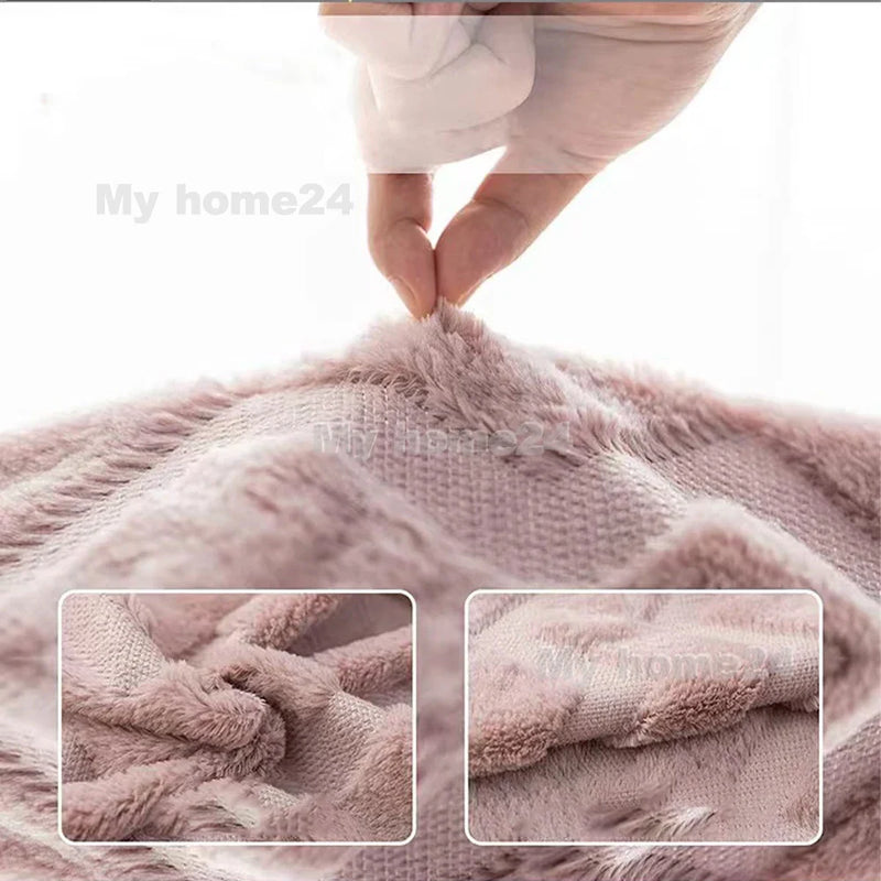 Pink Retro Fluffy Soft Throw Pillowcover 45x45 by Axyaa