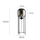 Axyaa Nordic Industrial Smoke Glass Floor Lamp