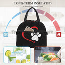 Axyaa Red Love Heart Insulated Lunch Bag with Shoulder Strap - Puppy Paw Theme