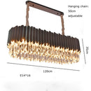 Axyaa Crystal LED Ceiling Chandeliers - Modern Black Gold Ceiling Lights
