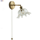 Axyaa Nordic LED Glass Wall Lights Brass Pull Chain Stair Fixture