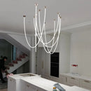 Axyaa Silicone Hose Chandelier: Minimalist 360 Degree LED Lighting for Living Room & Dining Area