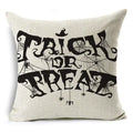 Axyaa Halloween Pattern Cushion Cover: Printed Linen Throw Pillow Case 45cm*45cm