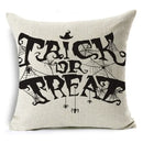 Axyaa Halloween Pattern Cushion Cover: Printed Linen Throw Pillow Case 45cm*45cm