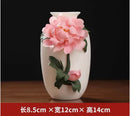 Axyaa Peony Ceramic Vase Home Decoration - Handmade Chinese Art for Living Room