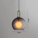Axyaa Smoke Grey Glass Globe Pendant Light for Industrial Style Living Spaces
