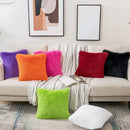 Axyaa Cozy Plush Cushion Cover 45x45cm White Grey Decor Pillowcase
