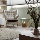 Axyaa Muffins Table Lamp LED E27 Solid Wood Base Glass Minimalist Desk Light