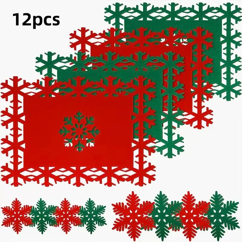 Christmas Snowflake Felt Coaster Set by Axyaa