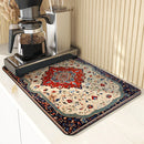 Axyaa Paisley Drying Mat: Absorbent, Antiskid, Quick Dry, Kitchen & Bathroom Tableware Drain Pad