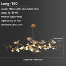 Axyaa Copper Swallow Chandelier with Glass Flower Pendant for Dining Room & Living Room