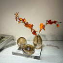 Axyaa Amber Crystal Glass Vase for Modern Light Luxury Style Flower Arrangement