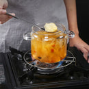 Axya Glass Stew Pot with Transparent Cover and Soup Bowl, Home Kitchen Supplies