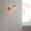Axyaa Modern Glass Wall Lamp with Pull Chain Switch for Living Room