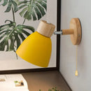 Axyaa Nordic Wood Wall Lamp - Iron Macaron Wall Decor Lights for Living Room, Bedroom