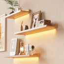 Axyaa LED Wooden Wall Light Fixture Bookshelf Divider Shelf Sconces