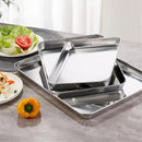 Axyaa Stainless Steel Serving Tray for Food Storage, Sausage, Noodles, Fruits - Restaurant Quality