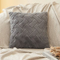 Axyaa Simple Striped Rabbit Plush Pillowcase in Double-Sided Velvet Cover