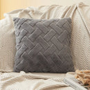 Axyaa Simple Striped Rabbit Plush Pillowcase in Double-Sided Velvet Cover