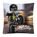 Axyaa Stunt Motorcycle Cartoon Soft Plush Cushion Cover Pillow Case