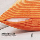 Axyaa Striped Corduroy Rust Pillow Covers for Fall Decor - Various Sizes