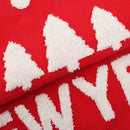 Axyaa Red Canvas Christmas Pillow Cover with Elk & Snowflake Embroidery