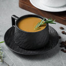 Axyaa Ceramic Coffee Mug Cup Saucer Set, Nordic Rock Design, 8oz Home & Office