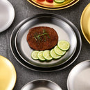 Axyaa Round Camping Dinner Plates, Rust-Proof & Stackable, Set of 8