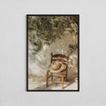 Axyaa Olive Tree Chair Canvas Art Poster Vase – Mediterranean Landscape Wall Art