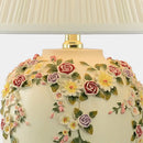 Axyaa Elegant Handmade Flower Carving Ceramics Table Lamp