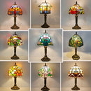 Stained Glass Red Rose Table Lamp 8 Inches by Axyaa for Home Office