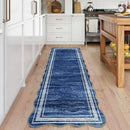 Axyaa Plant Flower Print Runner Green Kitchen Carpet Fashion Minimalist Non-slip Corridor Mat