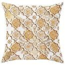 Axyaa Golden Ornate Pattern Cushion Cover for Sofa, Bedroom, Car