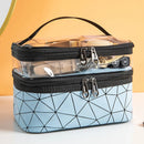 Axyaa Doublelayer Waterproof PVC Makeup Bag - Travel-friendly Portable Washbag