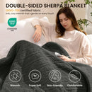 Axyaa Electric Blanket Throw: Fast Heating, Double Sided Sherpa, 10 Heating Levels