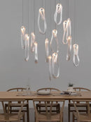 Luxury LED Chandelier by Axyaa: Modern Pendant Light for Living and Dining Rooms